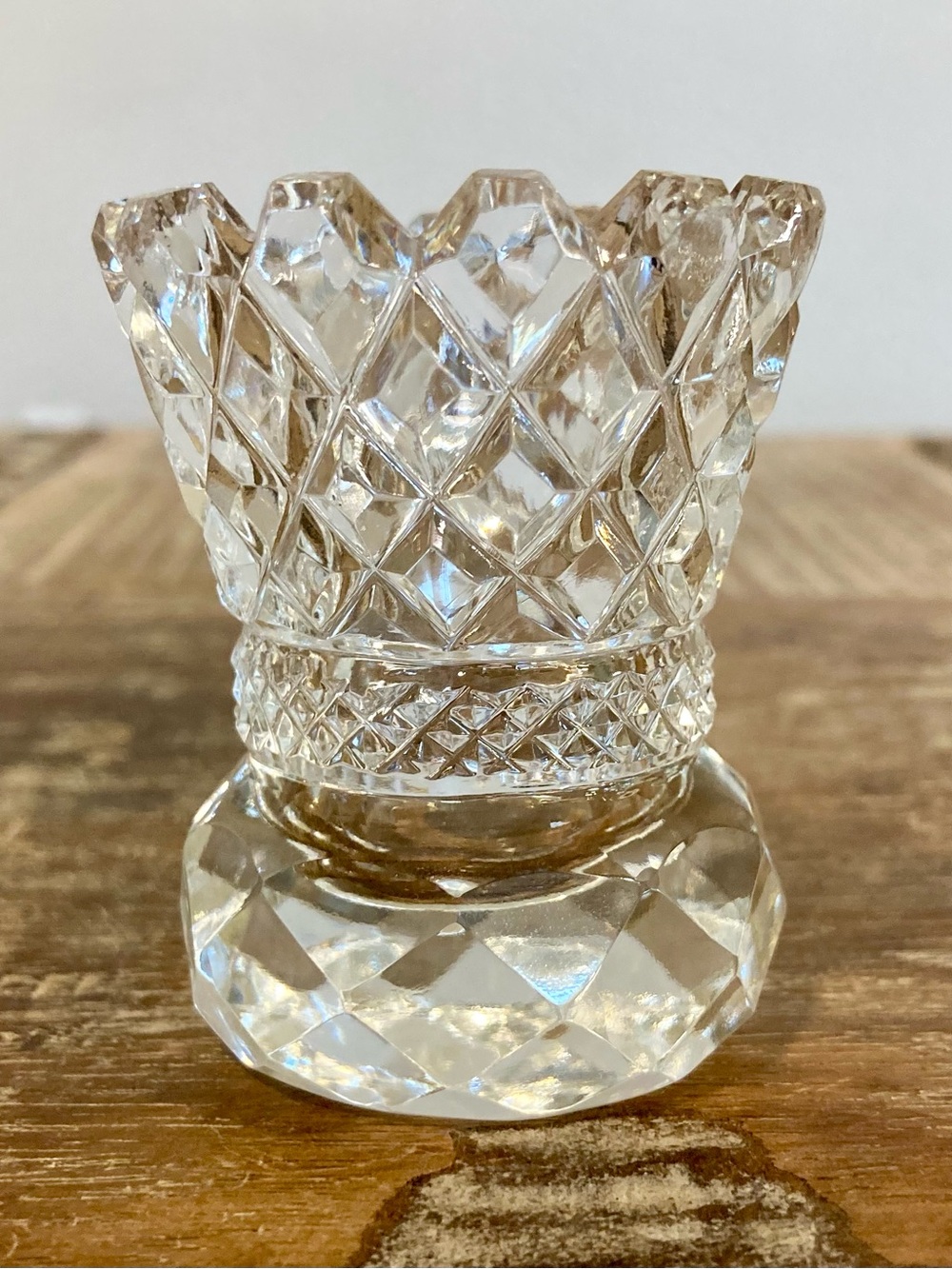 Vintage Glass Toothpick Holder Diamond Pattern - Picture 7 of 10